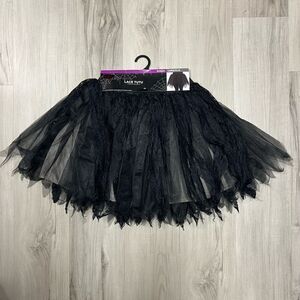 NWT gothic black lace and mesh tutu sz L Plus.